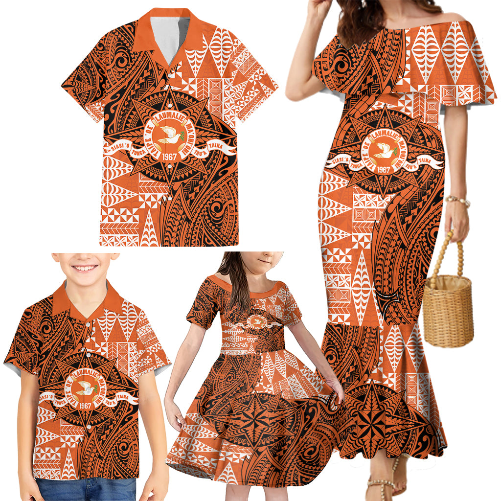 Personalised Tonga Tailulu College Family Matching Mermaid Dress and Hawaiian Shirt Since 1967 Special Kupesi Pattern Version 2 LT9 - Polynesian Pride