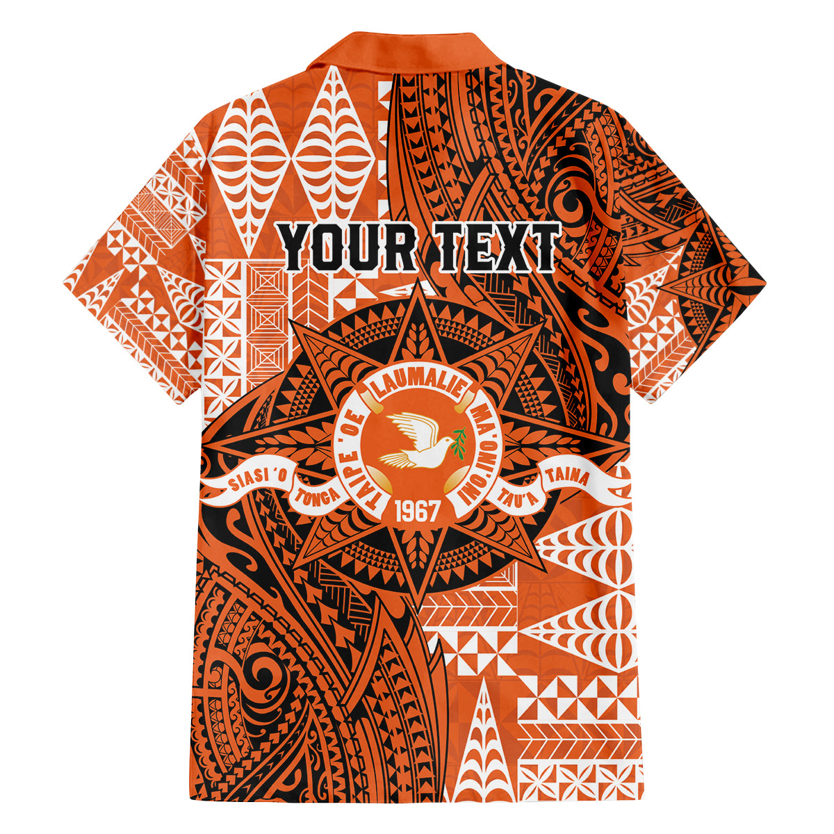Personalised Tonga Tailulu College Family Matching Off The Shoulder Long Sleeve Dress and Hawaiian Shirt Since 1967 Special Kupesi Pattern Version 2 LT9 - Polynesian Pride