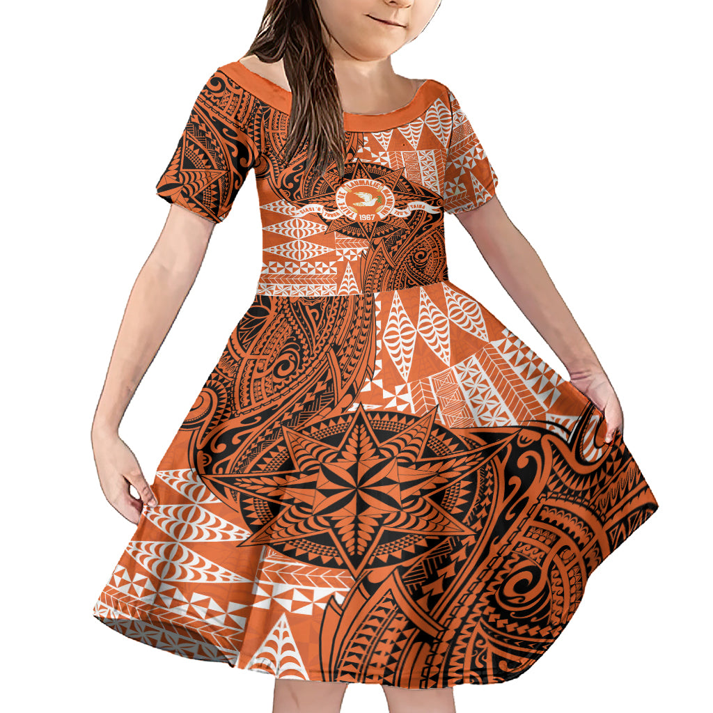 Personalised Tonga Tailulu College Family Matching Short Sleeve Bodycon Dress and Hawaiian Shirt Since 1967 Special Kupesi Pattern Version 2 LT9 Daughter's Dress Black - Polynesian Pride