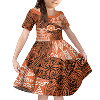 Personalised Tonga Tailulu College Family Matching Tank Maxi Dress and Hawaiian Shirt Since 1967 Special Kupesi Pattern Version 2 LT9 Daughter's Dress Black - Polynesian Pride