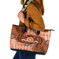 Personalised Tonga Tailulu College Leather Tote Bag Since 1967 Special Kupesi Pattern Version 2 LT9 Black - Polynesian Pride