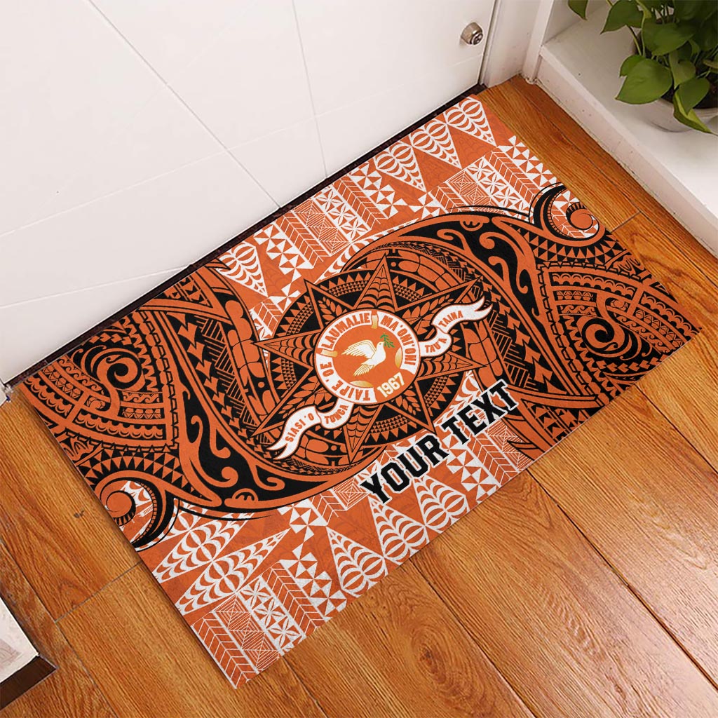 Personalised Tonga Tailulu College Rubber Doormat Since 1967 Special Kupesi Pattern Version 2