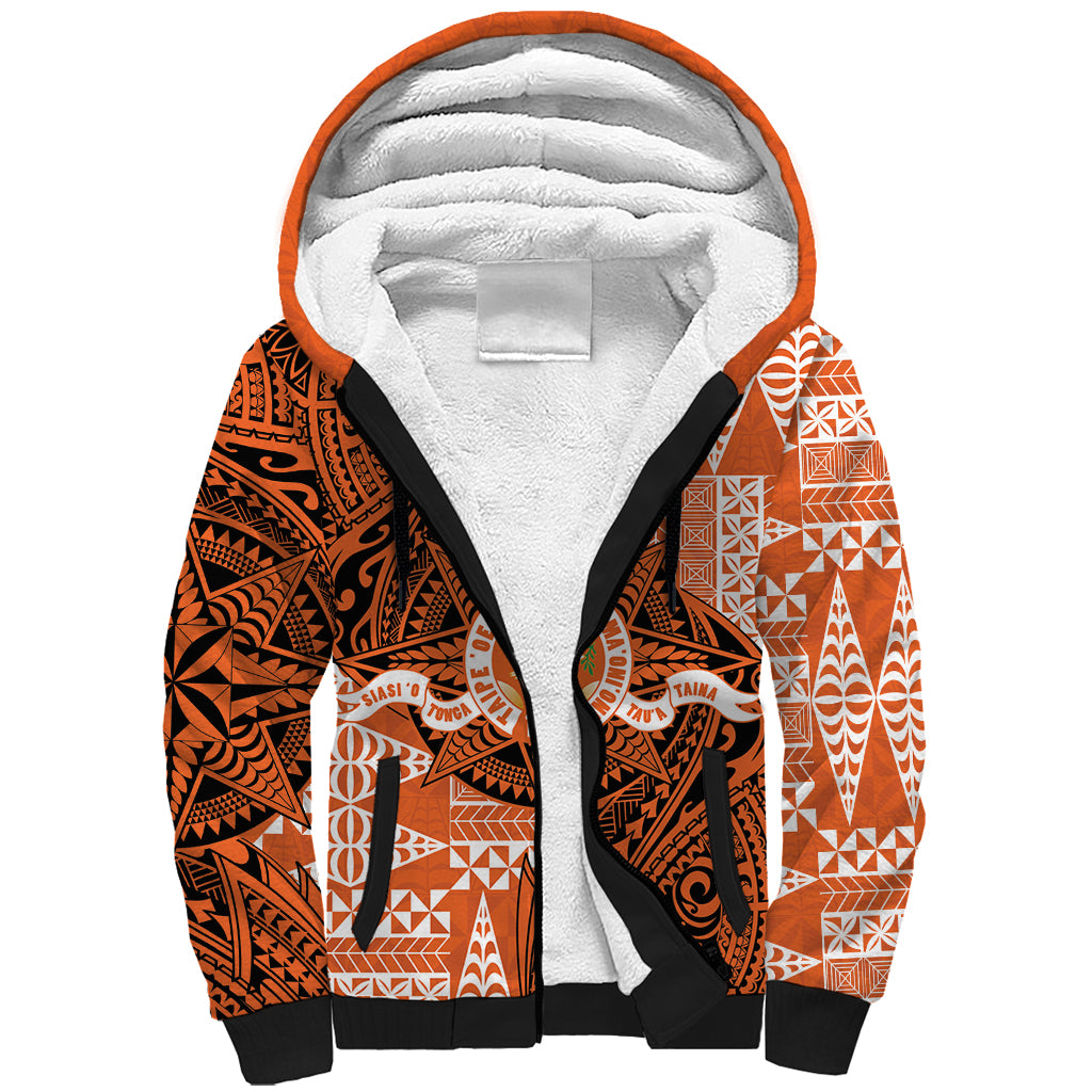 Personalised Tonga Tailulu College Sherpa Hoodie Since 1967 Special Kupesi Pattern Version 2 LT9 Unisex Black - Polynesian Pride