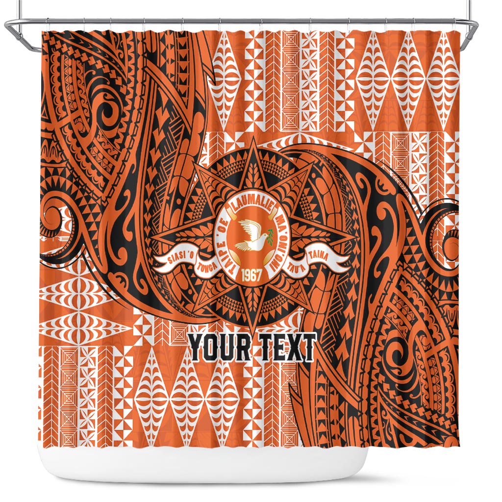 Personalised Tonga Tailulu College Shower Curtain Since 1967 Special Kupesi Pattern Version 2