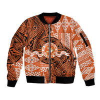 Personalised Tonga Tailulu College Sleeve Zip Bomber Jacket Since 1967 Special Kupesi Pattern Version 2 LT9 Unisex Black - Polynesian Pride