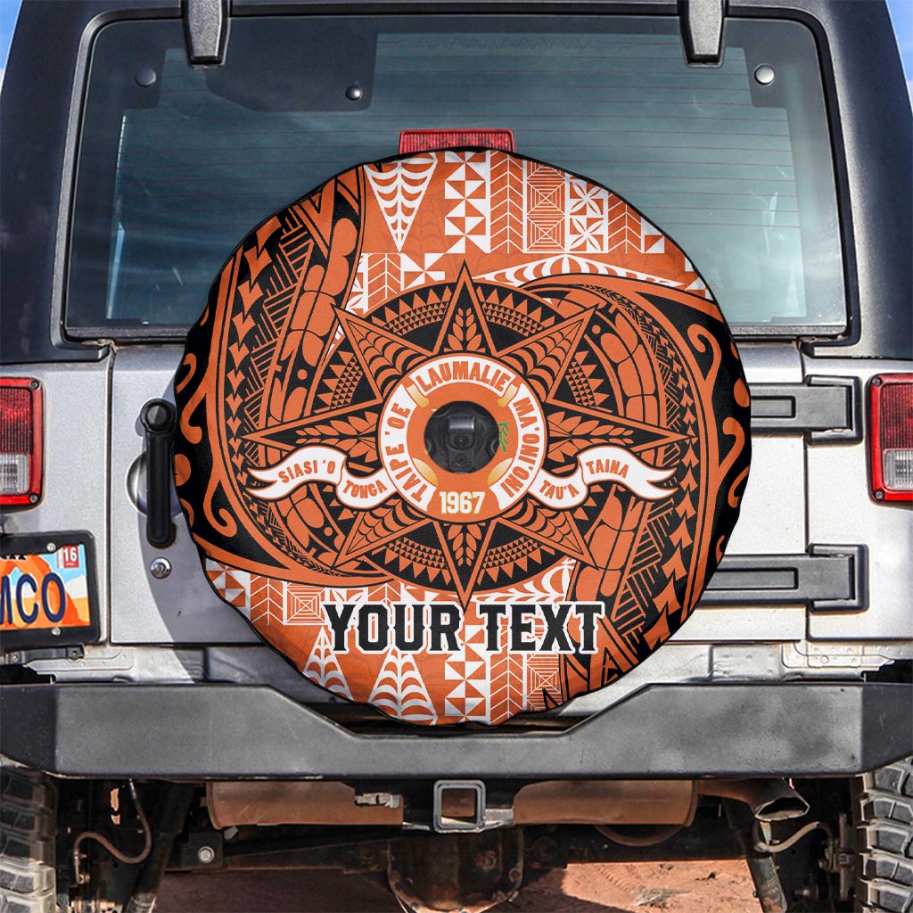 Personalised Tonga Tailulu College Spare Tire Cover Since 1967 Special Kupesi Pattern Version 2 LT9 Black - Polynesian Pride