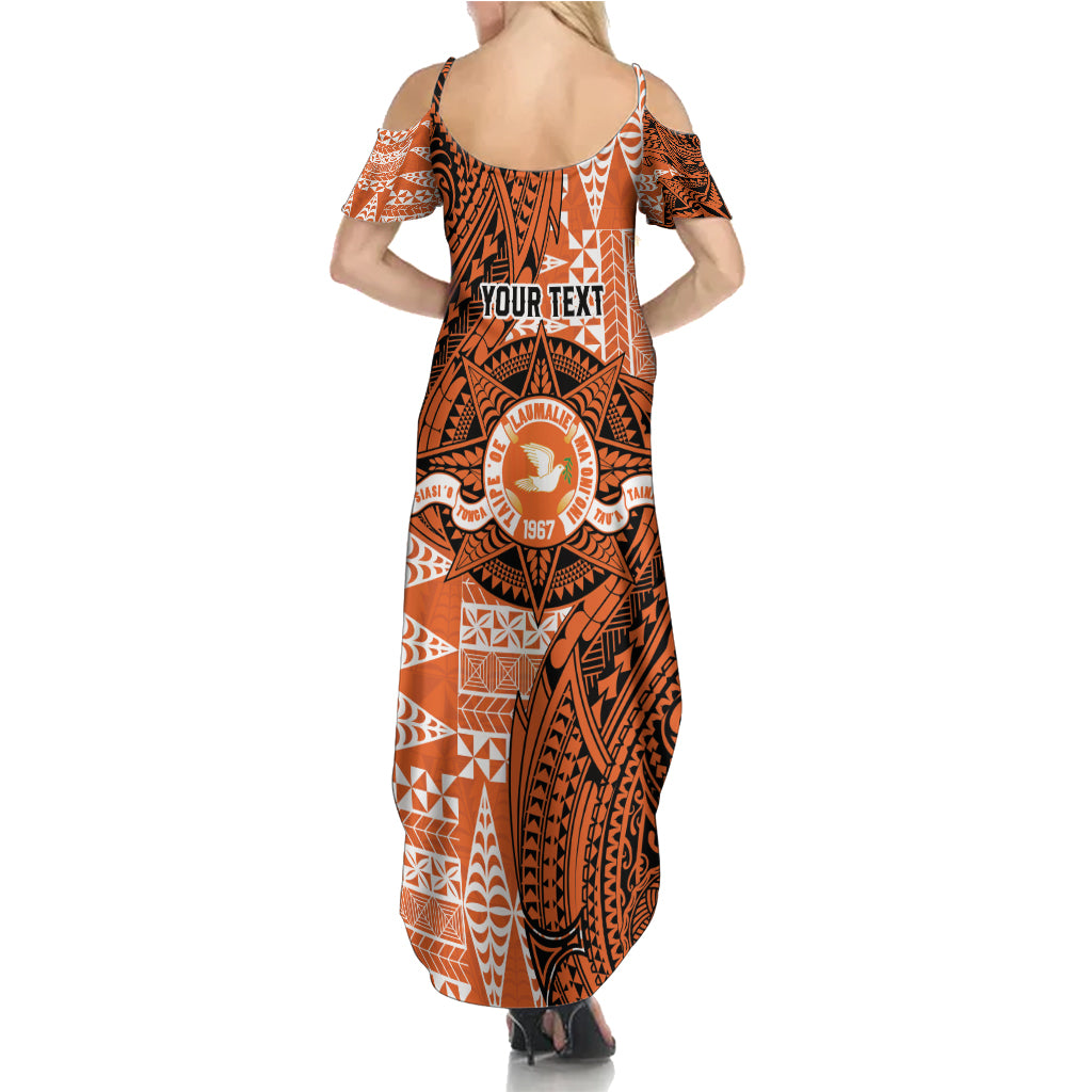 Personalised Tonga Tailulu College Summer Maxi Dress Since 1967 Special Kupesi Pattern Version 2 LT9 - Polynesian Pride