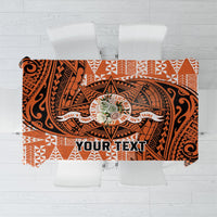 Personalised Tonga Tailulu College Tablecloth Since 1967 Special Kupesi Pattern Version 2 LT9 Black - Polynesian Pride