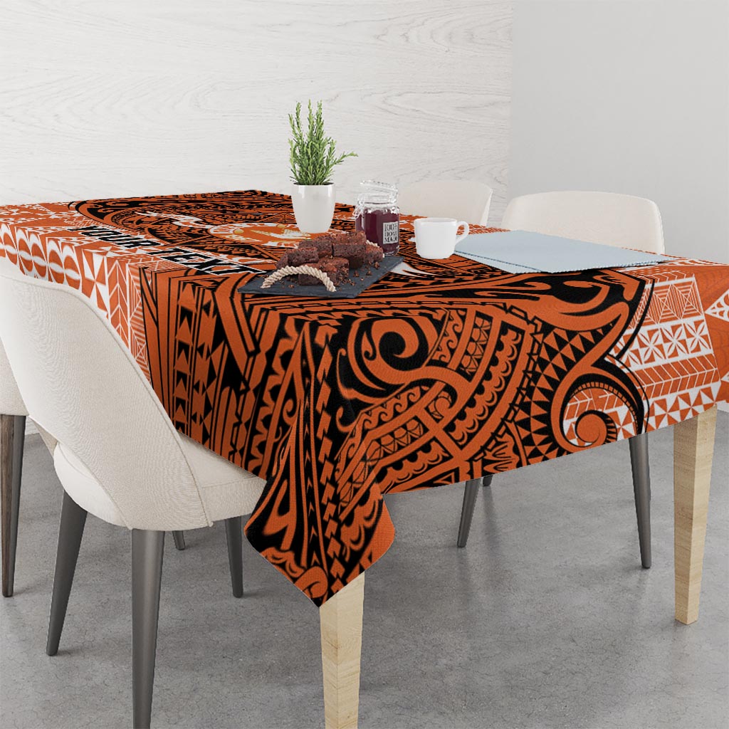 Personalised Tonga Tailulu College Tablecloth Since 1967 Special Kupesi Pattern Version 2 LT9 - Polynesian Pride