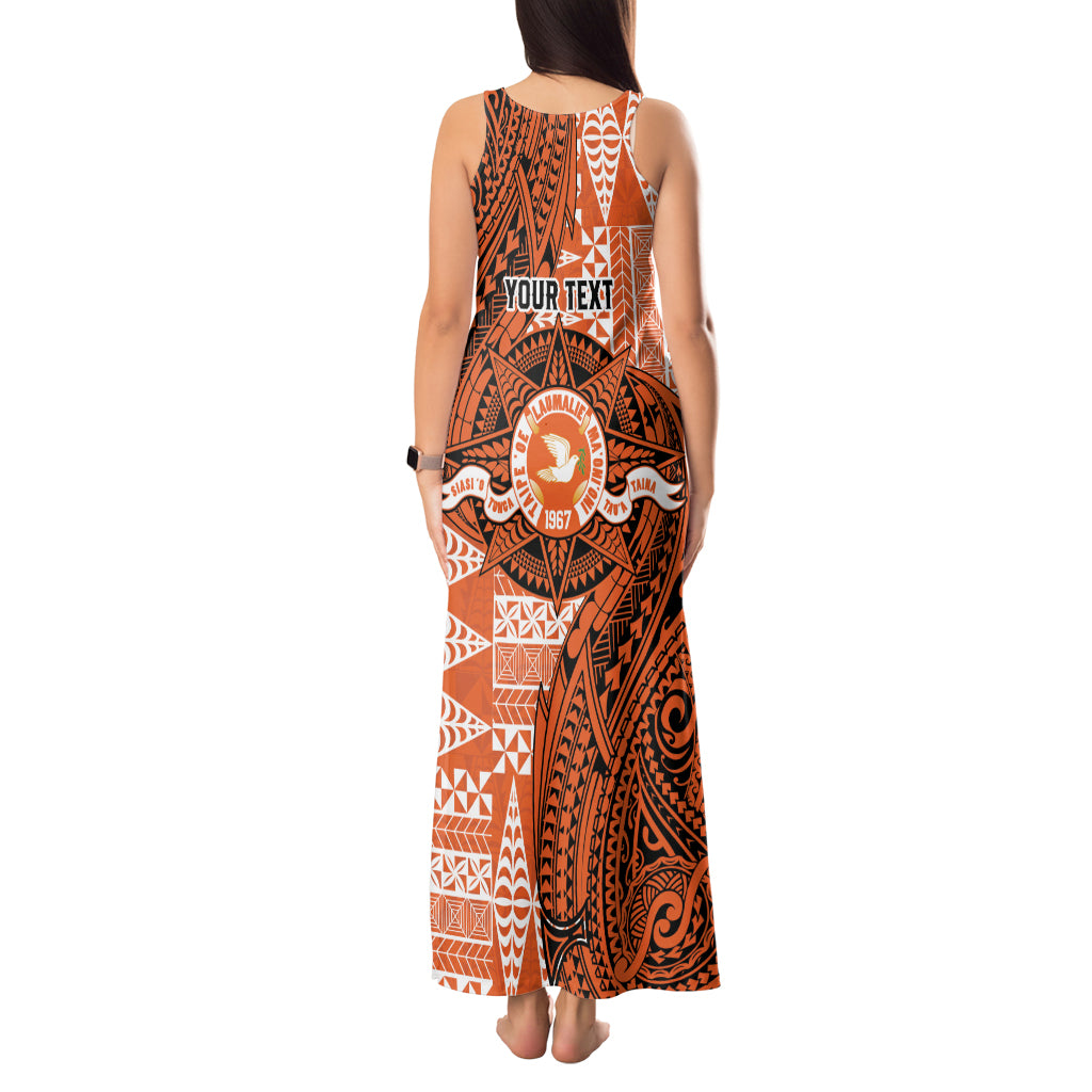 Personalised Tonga Tailulu College Tank Maxi Dress Since 1967 Special Kupesi Pattern Version 2 LT9 - Polynesian Pride