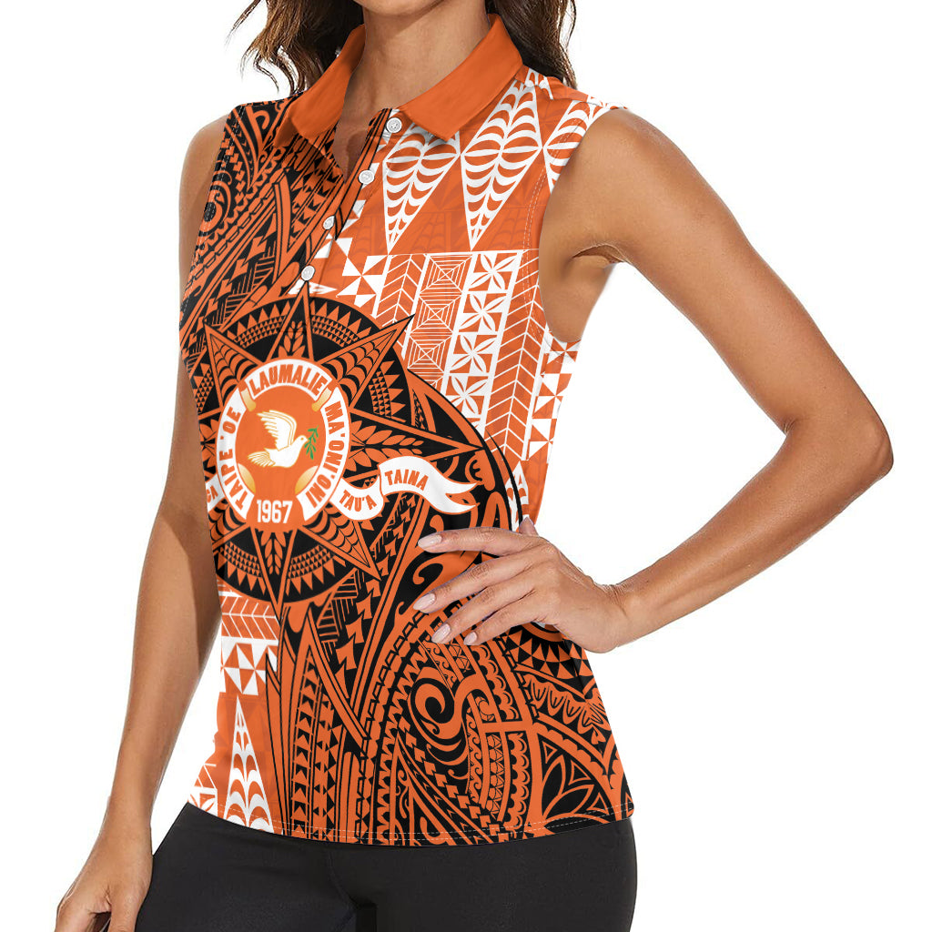 Personalised Tonga Tailulu College Women Sleeveless Polo Shirt Since 1967 Special Kupesi Pattern Version 2