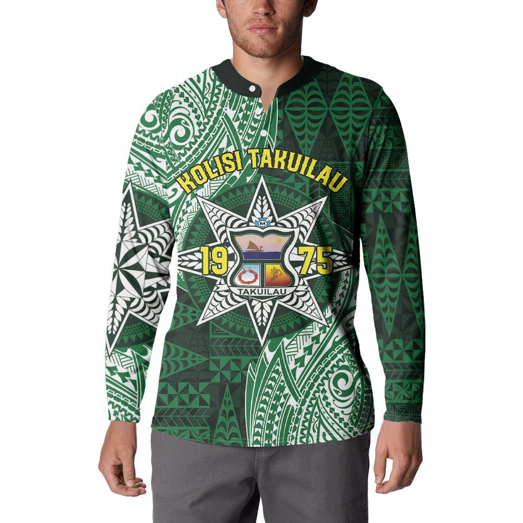 Personalised Tonga Takuilau College Button Sweatshirt Since 1975 Special Kupesi Pattern LT9 - Polynesian Pride