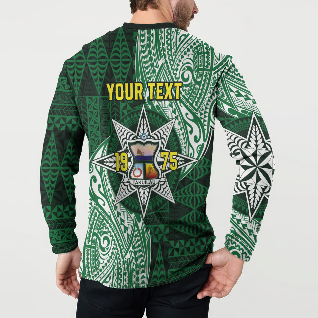 Personalised Tonga Takuilau College Button Sweatshirt Since 1975 Special Kupesi Pattern LT9 - Polynesian Pride