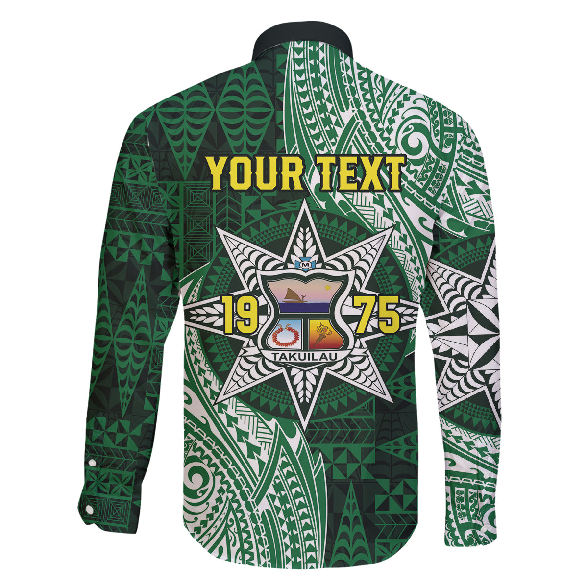 Personalised Tonga Takuilau College Family Matching Off The Shoulder Long Sleeve Dress and Hawaiian Shirt Since 1975 Special Kupesi Pattern LT9 - Polynesian Pride
