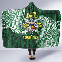 Personalised Tonga Takuilau College Hooded Blanket Since 1975 Special Kupesi Pattern LT9 - Polynesian Pride