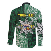 Personalised Tonga Takuilau College Long Sleeve Button Shirt Since 1975 Special Kupesi Pattern LT9 - Polynesian Pride