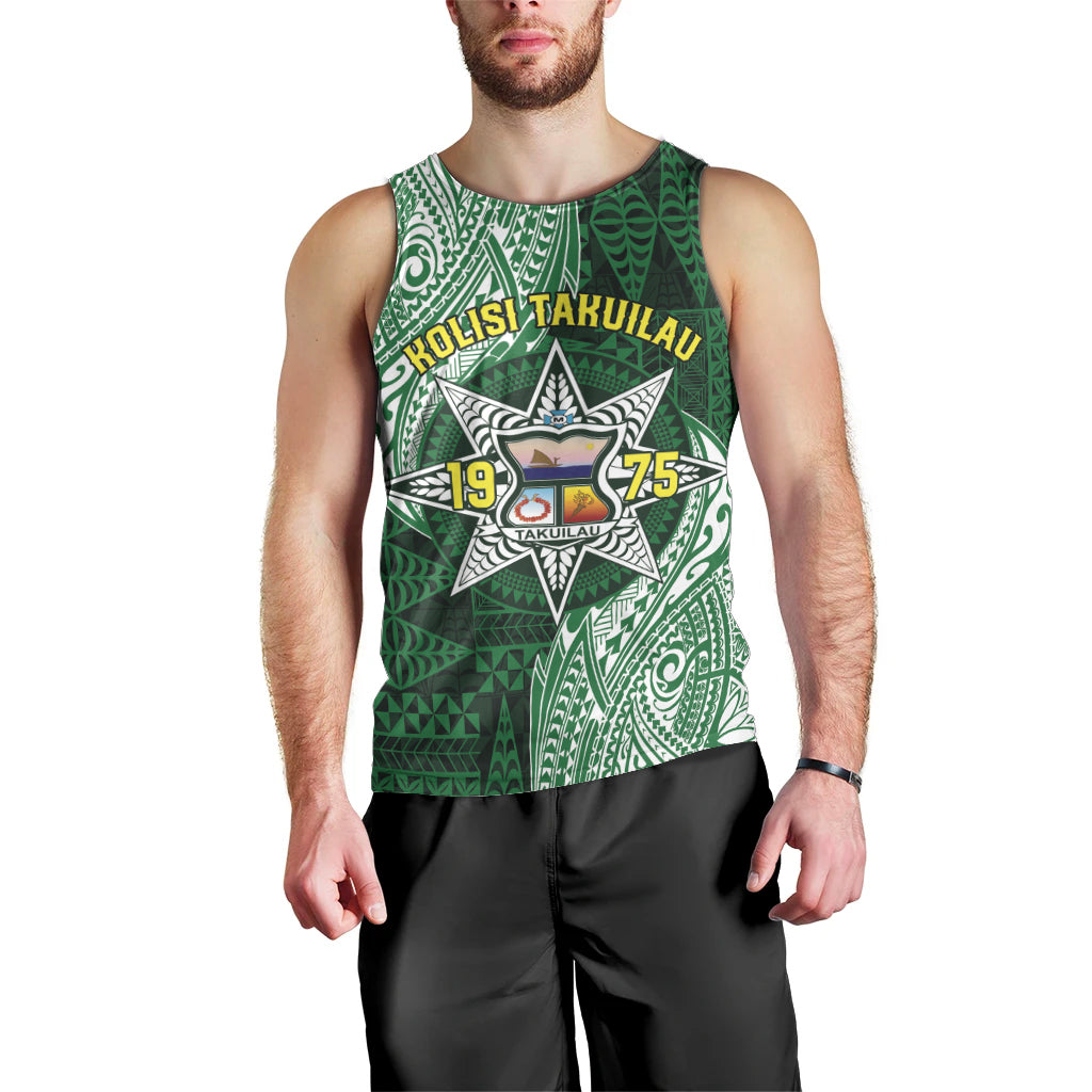 Personalised Tonga Takuilau College Men Tank Top Since 1975 Special Kupesi Pattern LT9 - Polynesian Pride