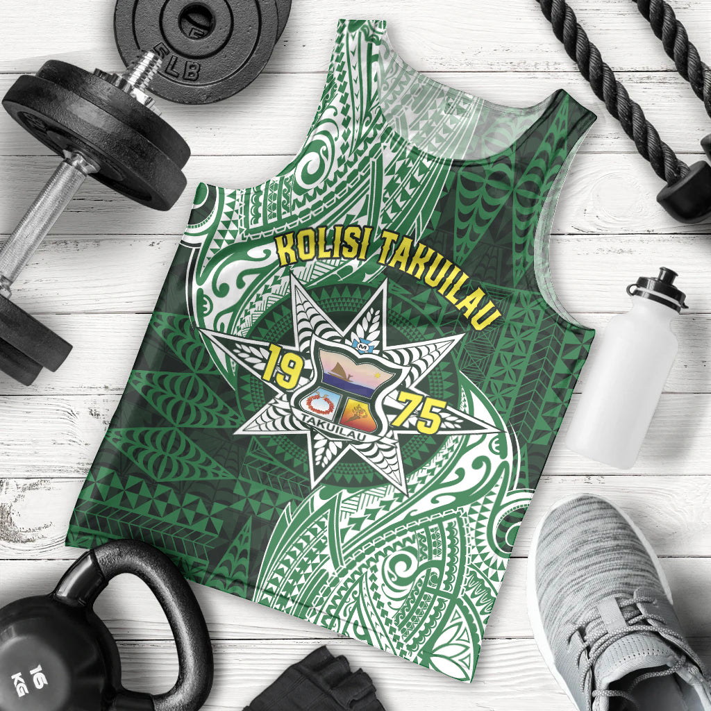 Personalised Tonga Takuilau College Men Tank Top Since 1975 Special Kupesi Pattern LT9 - Polynesian Pride