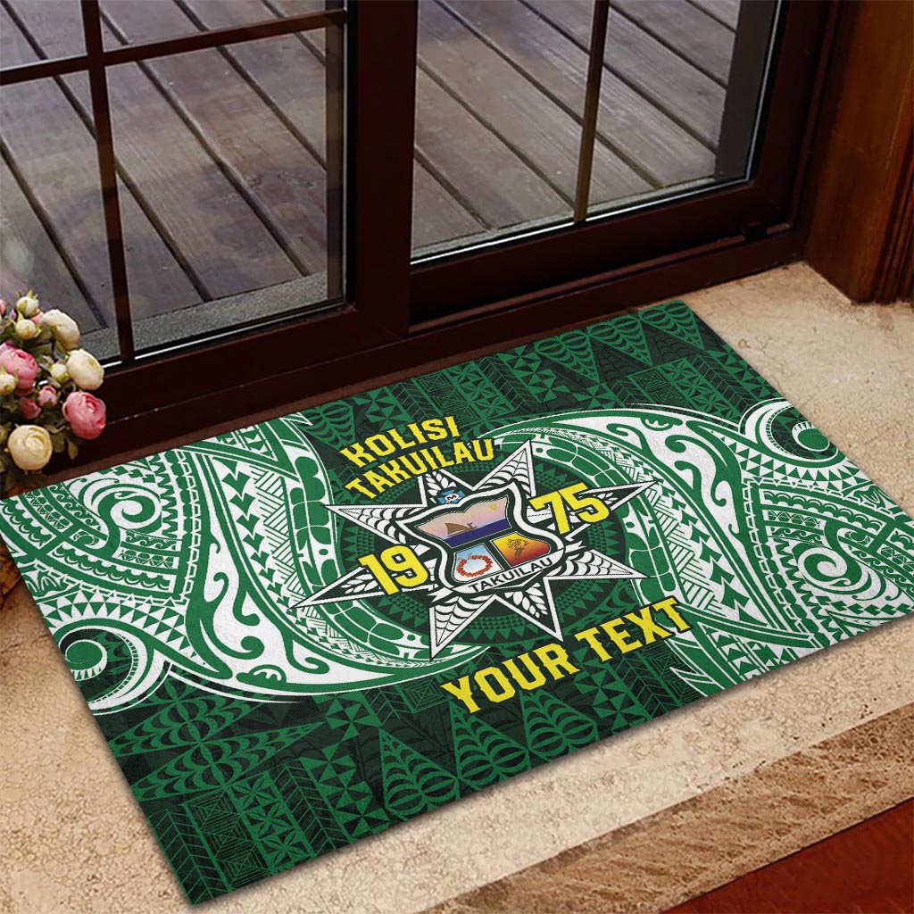 Personalised Tonga Takuilau College Rubber Doormat Since 1975 Special Kupesi Pattern LT9 - Polynesian Pride