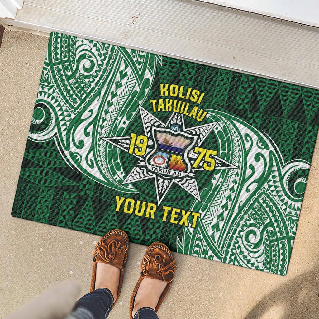 Personalised Tonga Takuilau College Rubber Doormat Since 1975 Special Kupesi Pattern LT9 - Polynesian Pride