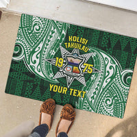 Personalised Tonga Takuilau College Rubber Doormat Since 1975 Special Kupesi Pattern LT9 - Polynesian Pride