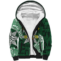 Personalised Tonga Takuilau College Sherpa Hoodie Since 1975 Special Kupesi Pattern LT9 Unisex Green - Polynesian Pride