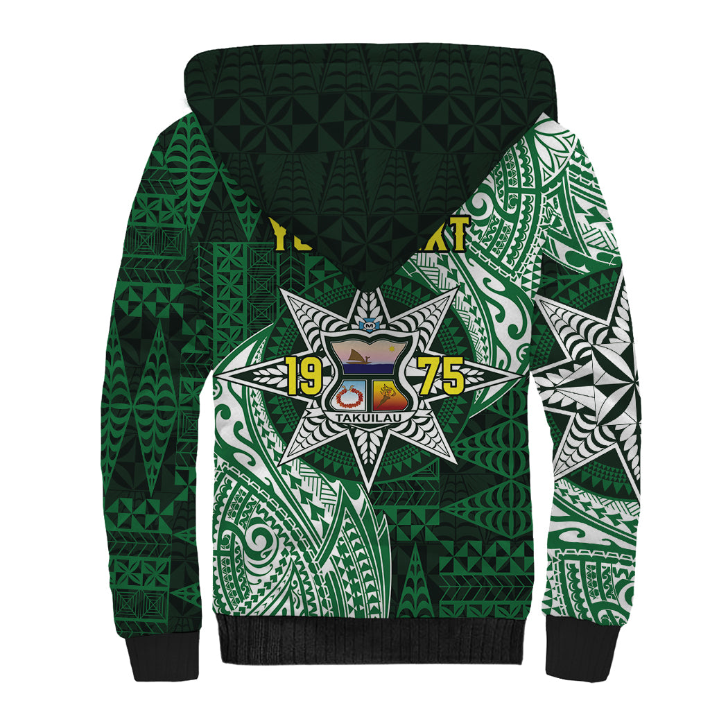 Personalised Tonga Takuilau College Sherpa Hoodie Since 1975 Special Kupesi Pattern LT9 - Polynesian Pride