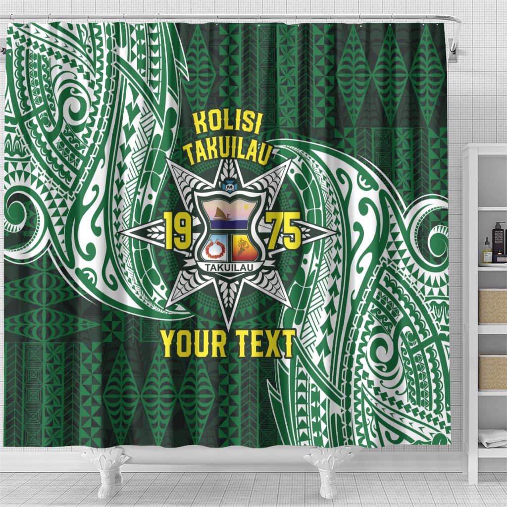 Personalised Tonga Takuilau College Shower Curtain Since 1975 Special Kupesi Pattern