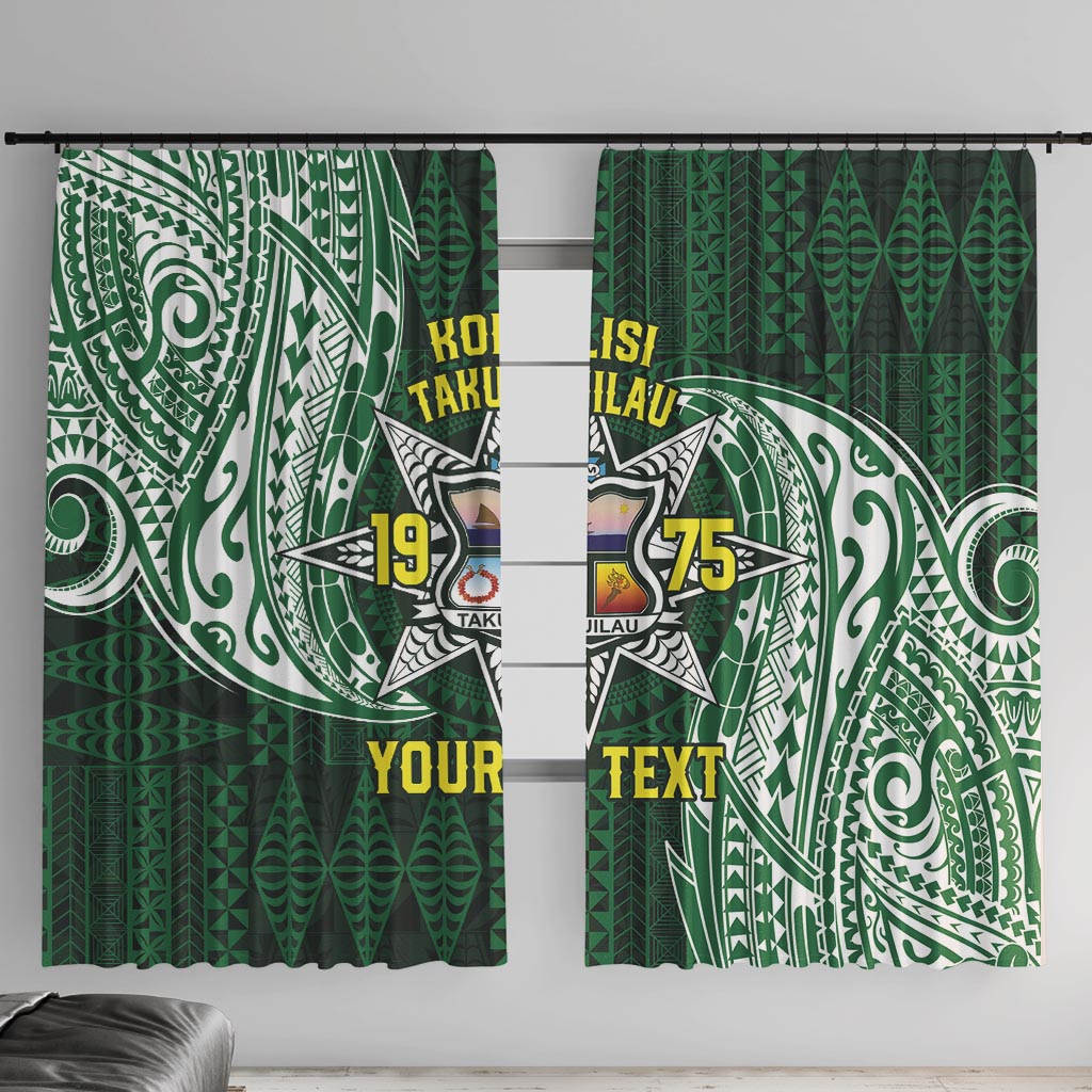 Personalised Tonga Takuilau College Window Curtain Since 1975 Special Kupesi Pattern