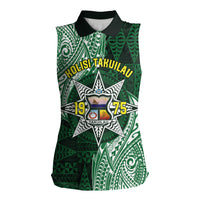 Personalised Tonga Takuilau College Women Sleeveless Polo Shirt Since 1975 Special Kupesi Pattern