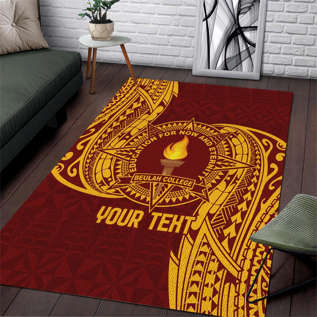 Personalised Tonga Beulah College Area Rug Since 1938 Special Kupesi Pattern