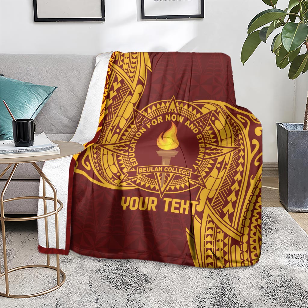 Personalised Tonga Beulah College Blanket Since 1938 Special Kupesi Pattern LT9 - Polynesian Pride