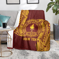 Personalised Tonga Beulah College Blanket Since 1938 Special Kupesi Pattern LT9 - Polynesian Pride