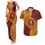 Personalised Tonga Beulah College Couples Matching Tank Maxi Dress and Hawaiian Shirt Since 1938 Special Kupesi Pattern