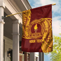Personalised Tonga Beulah College Garden Flag Since 1938 Special Kupesi Pattern LT9 House Flag Gold - Polynesian Pride