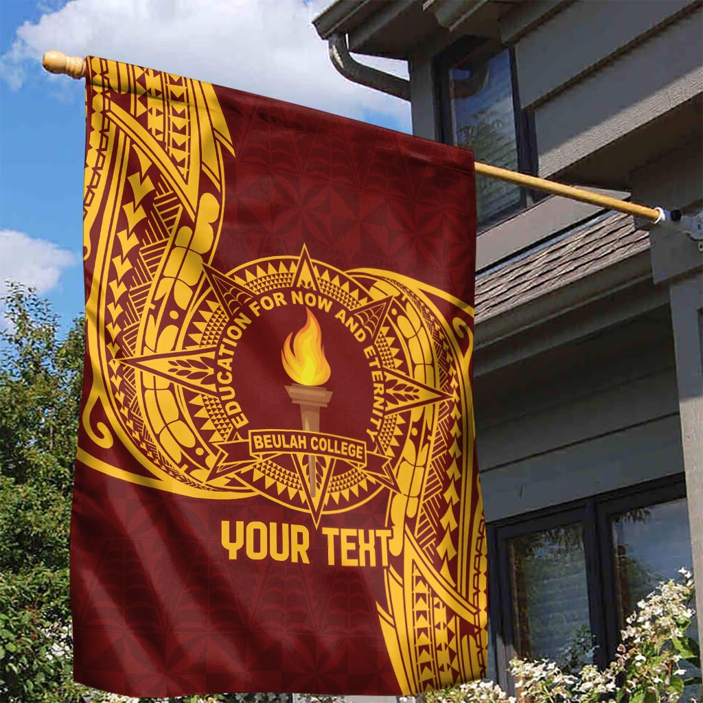 Personalised Tonga Beulah College Garden Flag Since 1938 Special Kupesi Pattern LT9 - Polynesian Pride