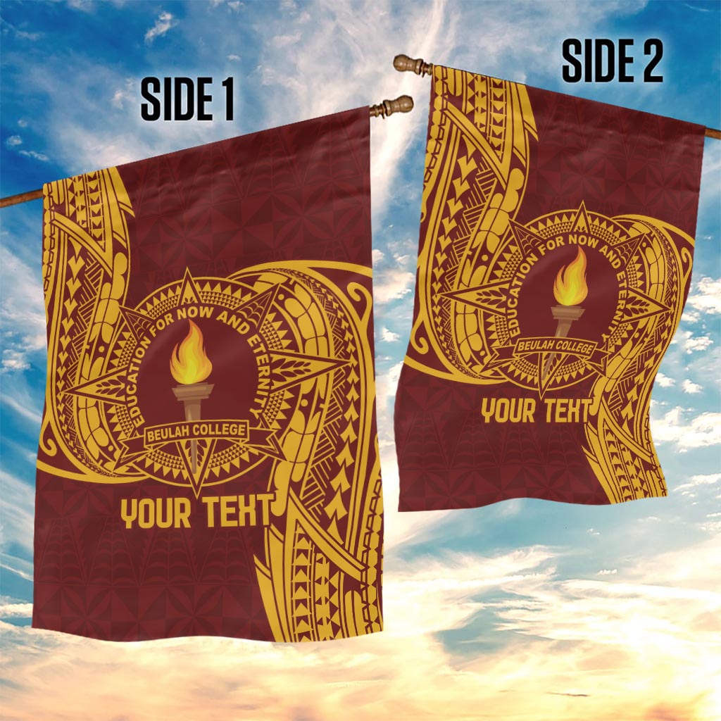 Personalised Tonga Beulah College Garden Flag Since 1938 Special Kupesi Pattern LT9 - Polynesian Pride