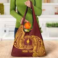 Personalised Tonga Beulah College Grocery Bag Since 1938 Special Kupesi Pattern LT9 - Polynesian Pride