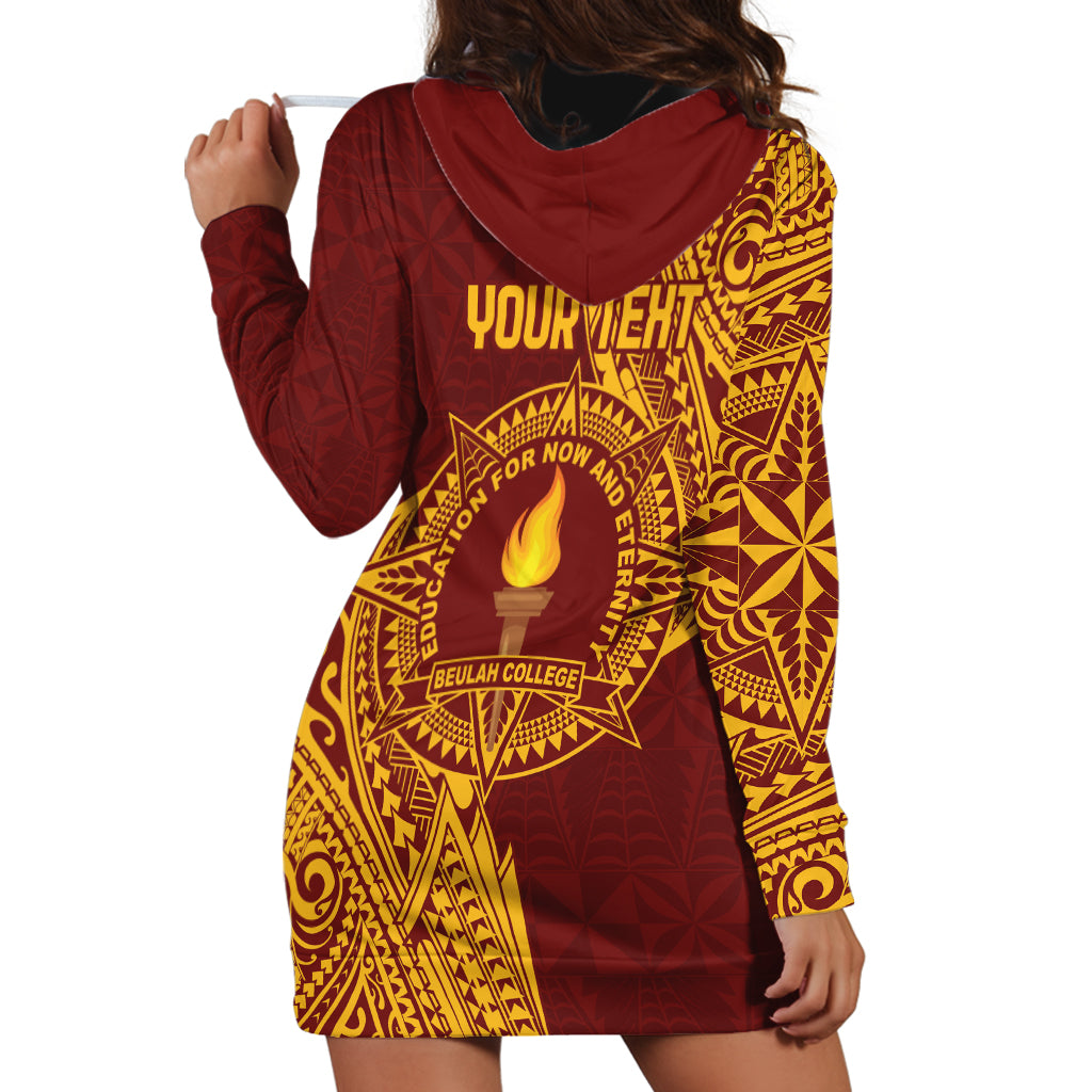 Personalised Tonga Beulah College Hoodie Dress Since 1938 Special Kupesi Pattern LT9 - Polynesian Pride
