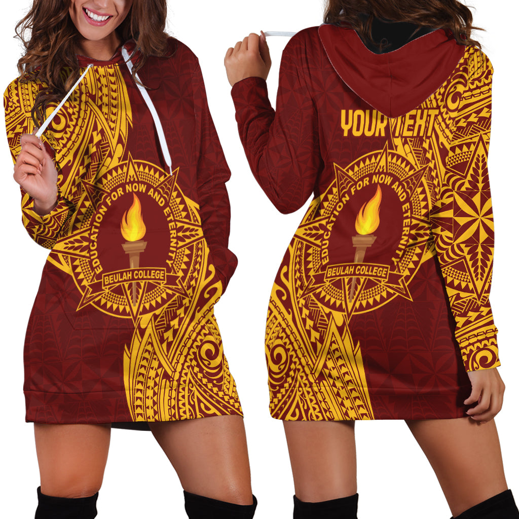 Personalised Tonga Beulah College Hoodie Dress Since 1938 Special Kupesi Pattern LT9 - Polynesian Pride