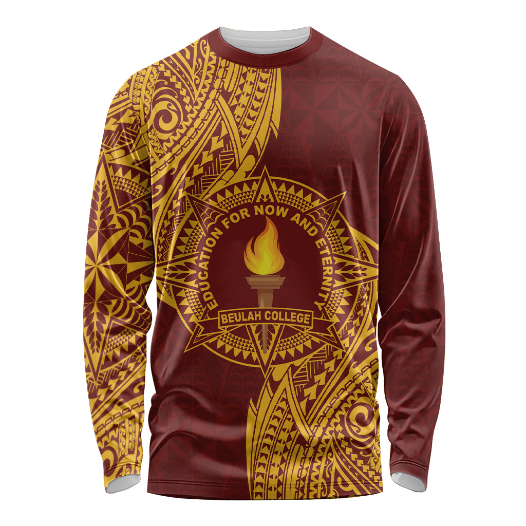 Personalised Tonga Beulah College Long Sleeve Shirt Since 1938 Special Kupesi Pattern