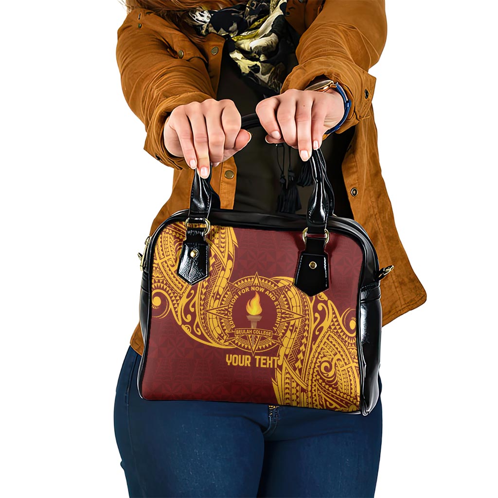 Personalised Tonga Beulah College Shoulder Handbag Since 1938 Special Kupesi Pattern