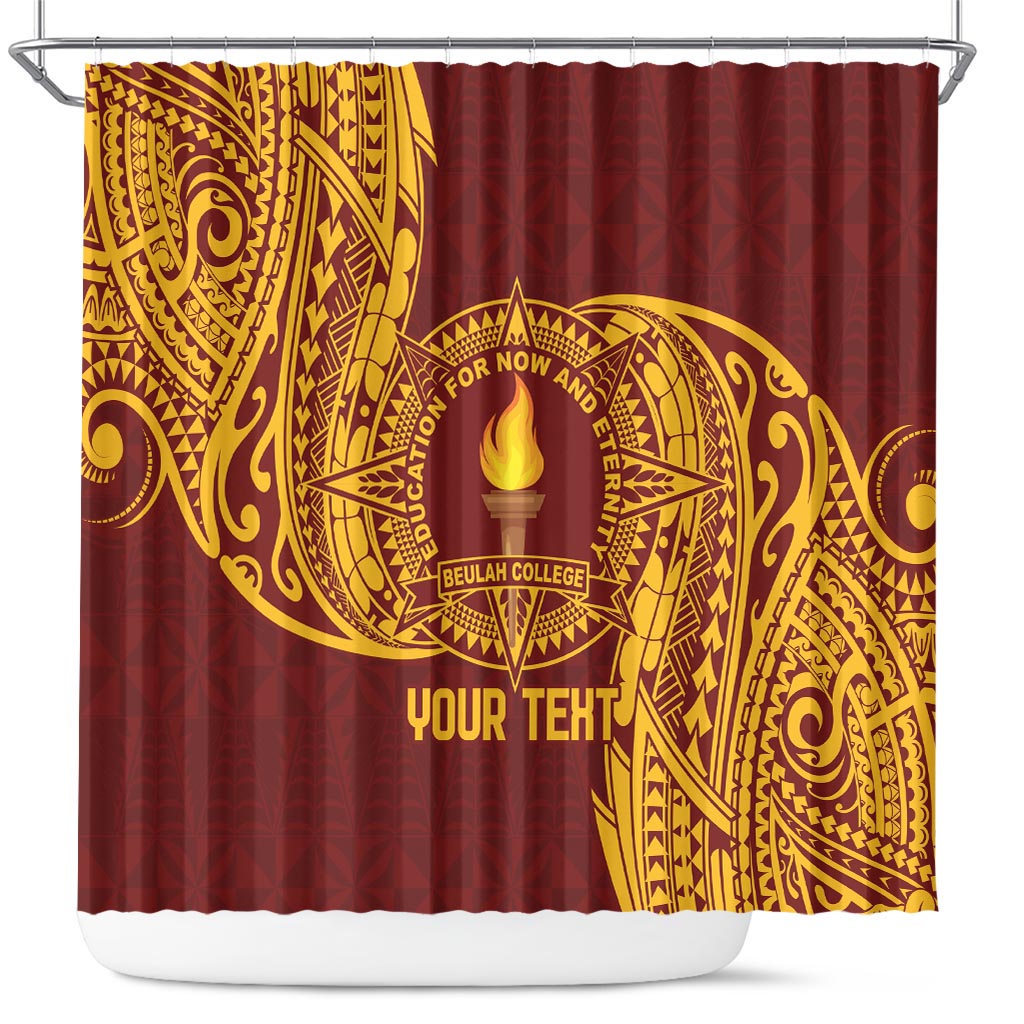 Personalised Tonga Beulah College Shower Curtain Since 1938 Special Kupesi Pattern