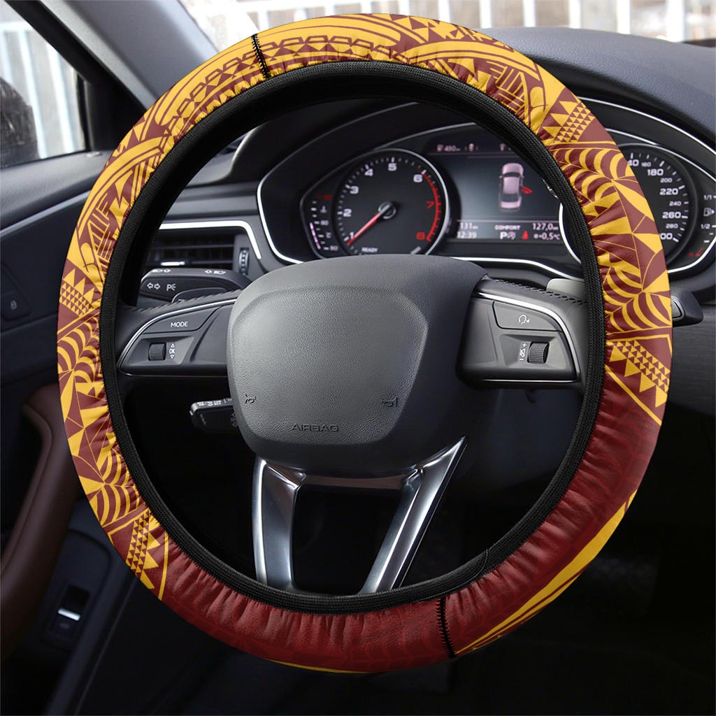Tonga Beulah College Steering Wheel Cover Since 1938 Special Kupesi Pattern LT9 - Polynesian Pride