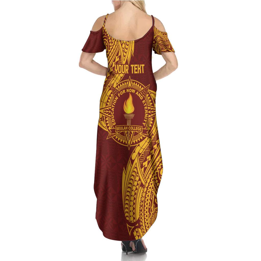 Personalised Tonga Beulah College Summer Maxi Dress Since 1938 Special Kupesi Pattern LT9 - Polynesian Pride