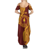 Personalised Tonga Beulah College Summer Maxi Dress Since 1938 Special Kupesi Pattern LT9 - Polynesian Pride