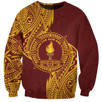 Personalised Tonga Beulah College Sweatshirt Since 1938 Special Kupesi Pattern LT9 Unisex Gold - Polynesian Pride