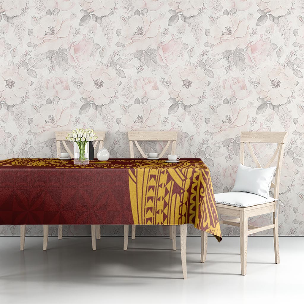 Personalised Tonga Beulah College Tablecloth Since 1938 Special Kupesi Pattern LT9 - Polynesian Pride