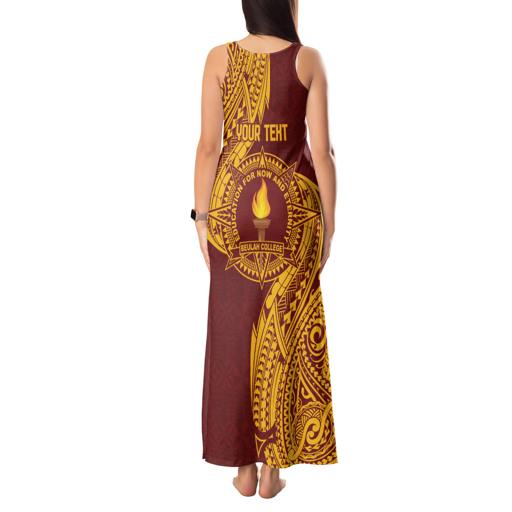 Personalised Tonga Beulah College Tank Maxi Dress Since 1938 Special Kupesi Pattern LT9 - Polynesian Pride