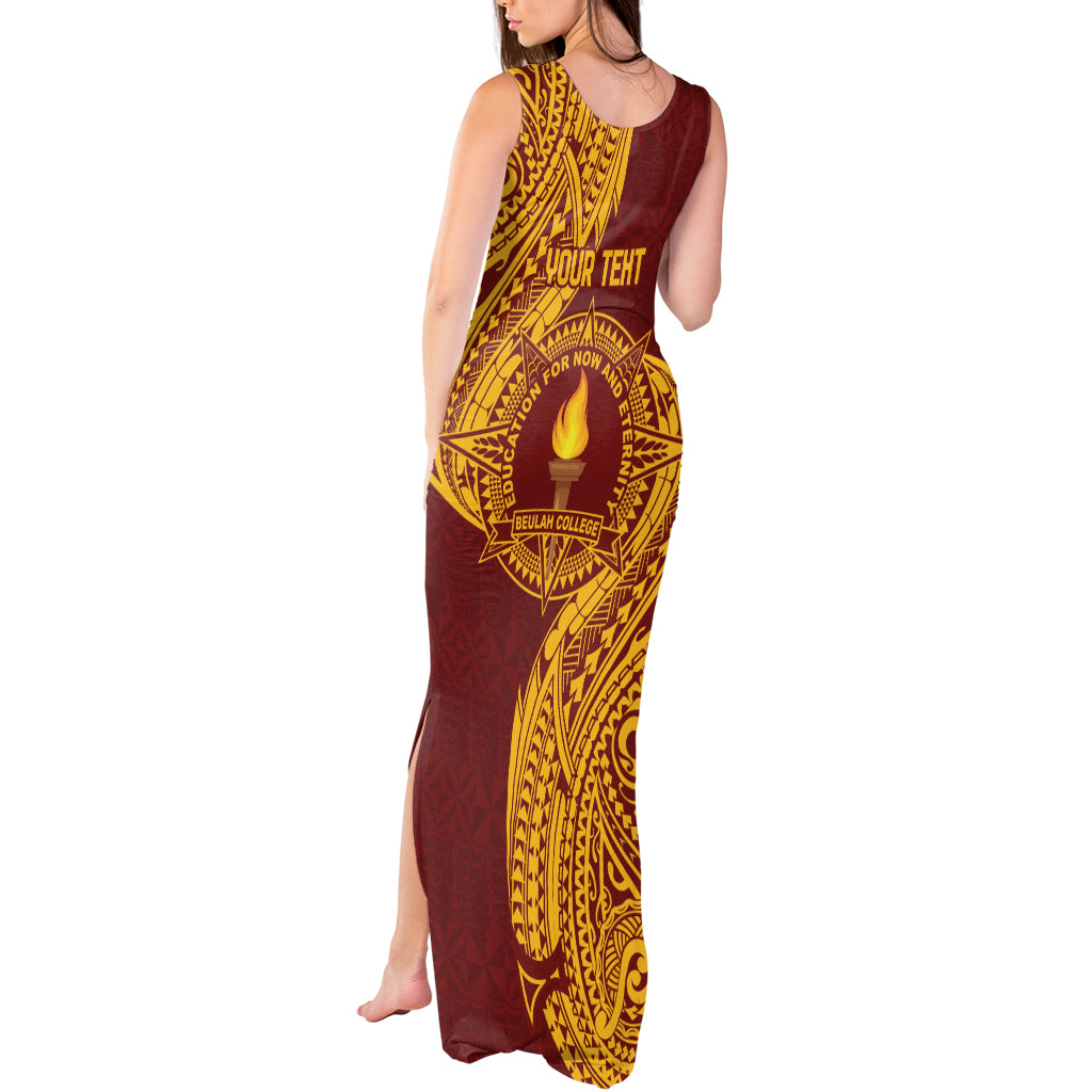 Personalised Tonga Beulah College Tank Maxi Dress Since 1938 Special Kupesi Pattern LT9 - Polynesian Pride